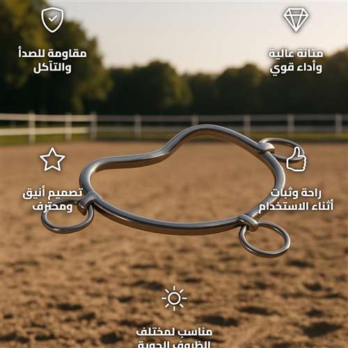 لجام خيل ستانلس ستيل DPT فضي مقاوم للصدأ للتدريب وركوب الخيل