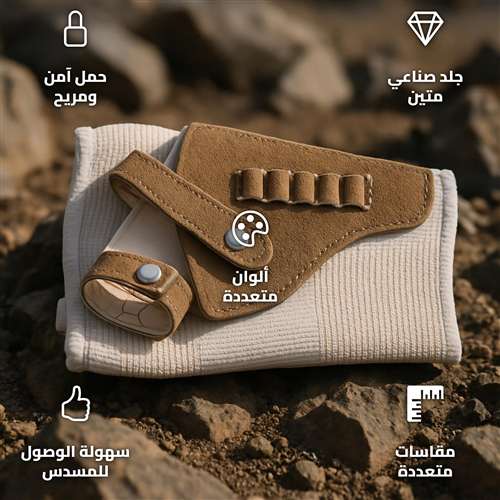 جراب مسدس قماش وجلد باكستاني للتثبيت على الرجل مقاس ربع محالة