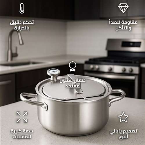 مقلاة بالطراز الياباني 4 لتر، توزيع متساوي للحرارة،ضمان سنتان