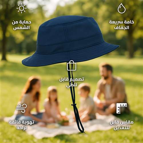 قبعة أطفال واقية من الشمس DPT دائرية بوليستر أزرق 50-54 سم